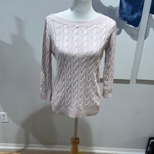 🛑CLEARANCE 🛑 Loft Women's Cable Knit Sweater - Light Pink